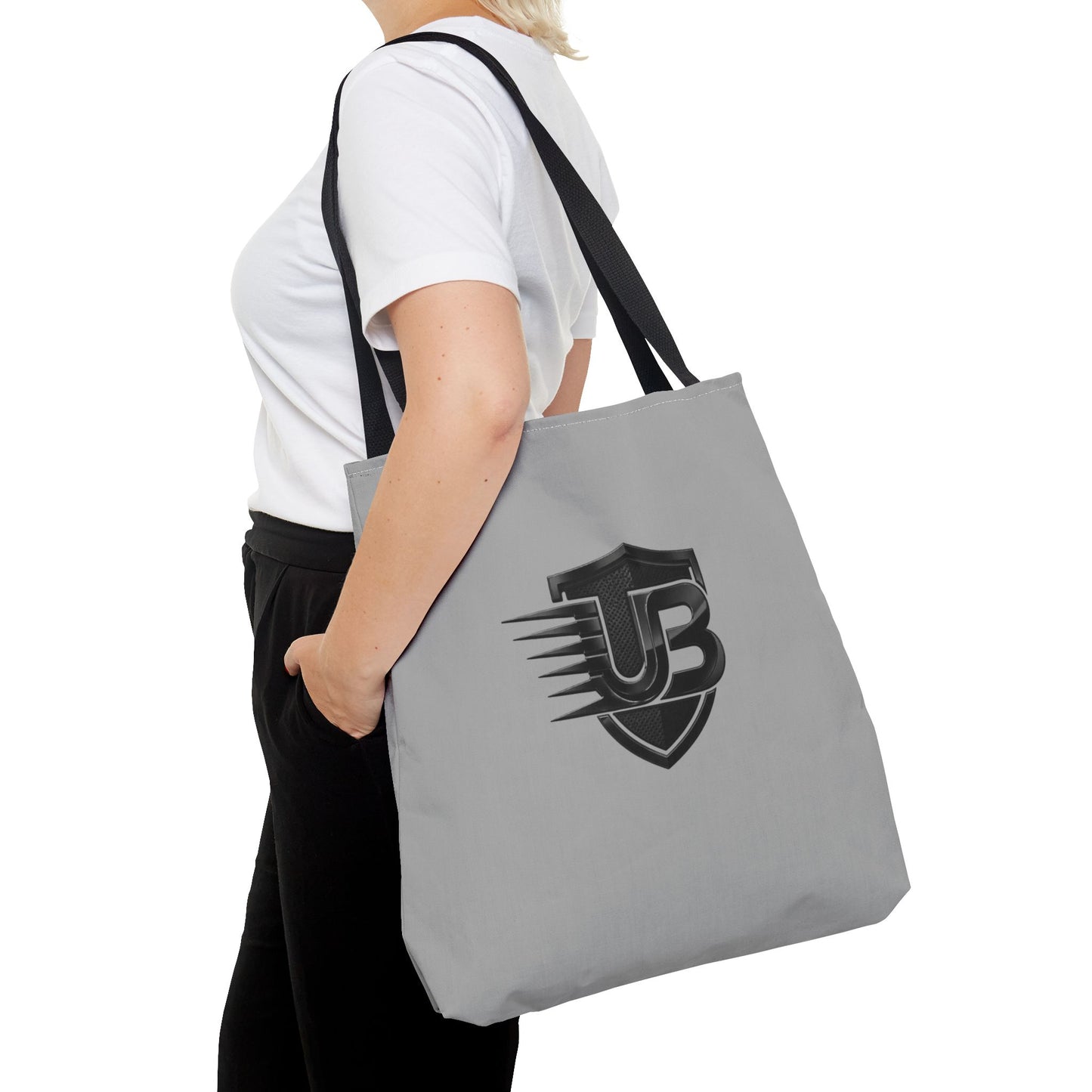 Urban Shield Logo Tote Bag — Branded Grey All-Over Print Tote
