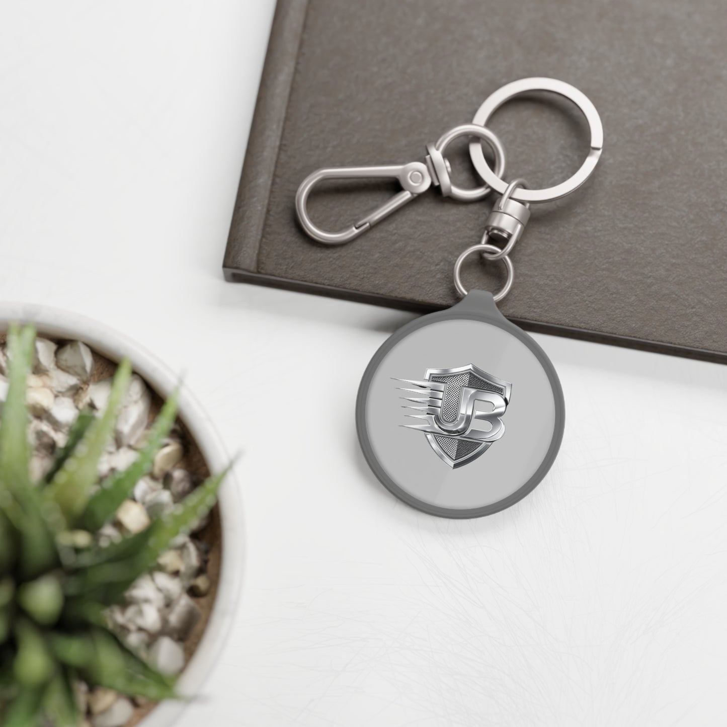 Metal Keyring Tag with Shield Logo — Customizable Keychain for Drivers & Gifts