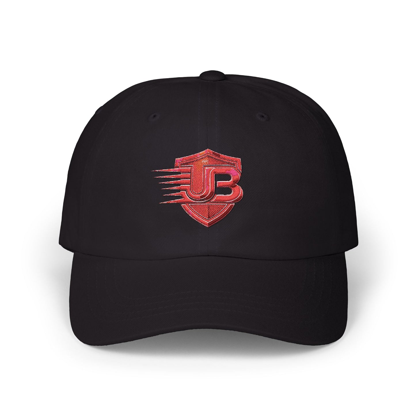 Embroidered Shield Dad Cap — Vintage Red 'B' Baseball Hat