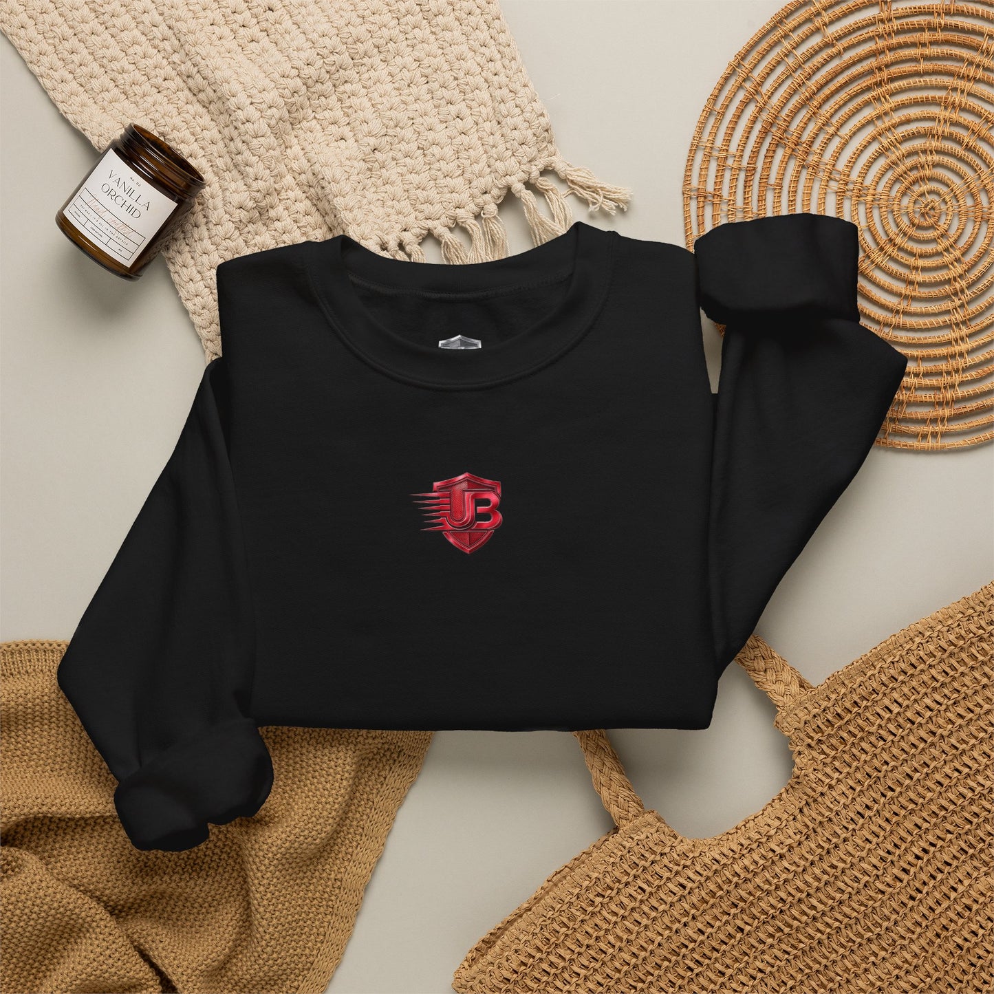 United States Blaze Logo Crewneck Sweatshirt — Red Emblem Athletic Pullover