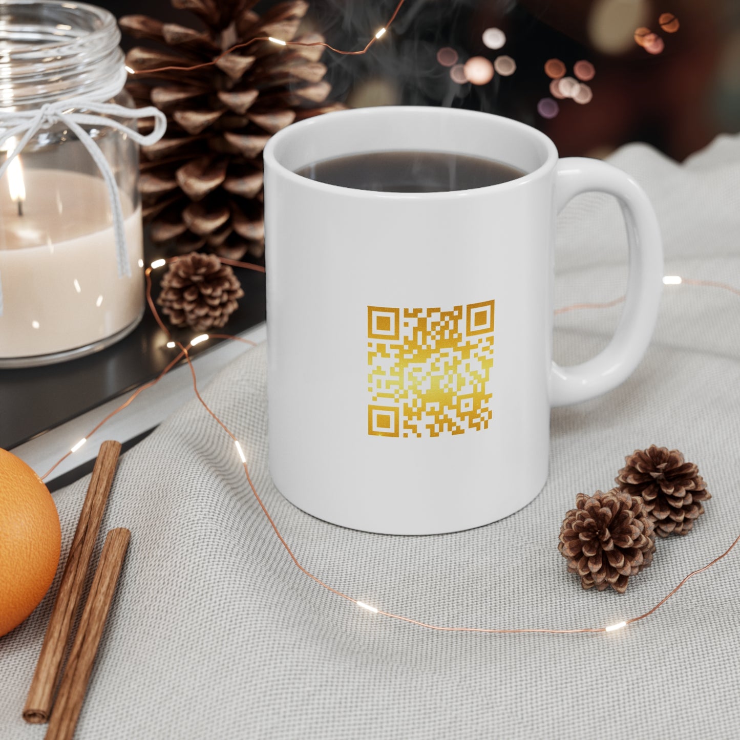 Gold Shield Logo Mug — 11oz Branded Ceramic Coffee Cup