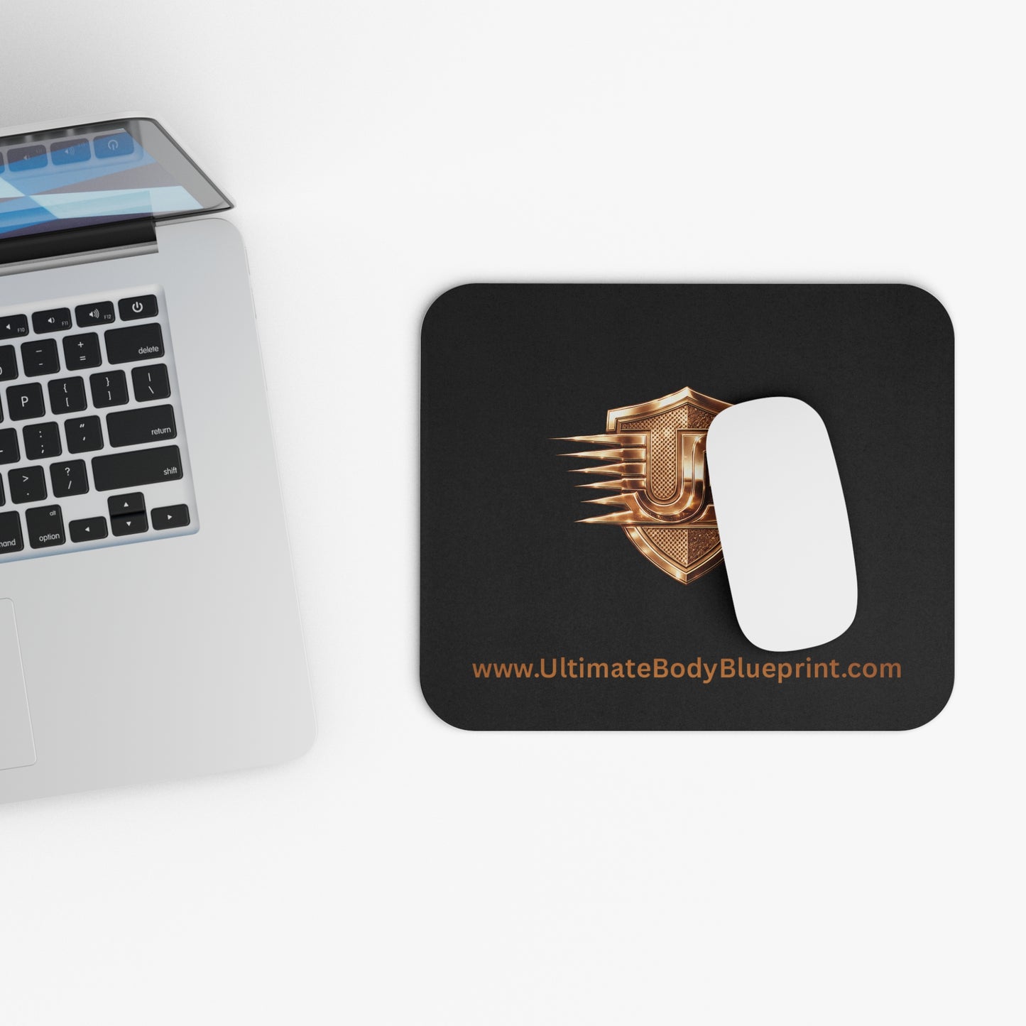 Ultimate Body Blueprint Logo Mouse Pad — Fitness Brand Desk Mat