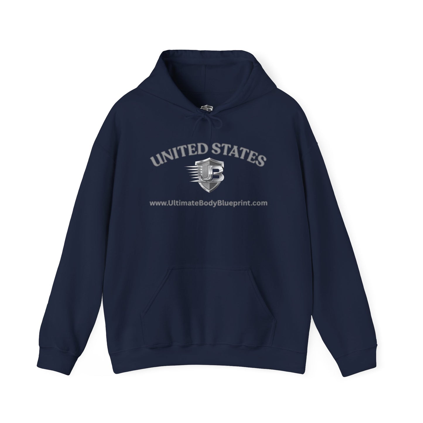 United States Logo Hoodie — Patriotic Navy Pullover with Shield Emblem