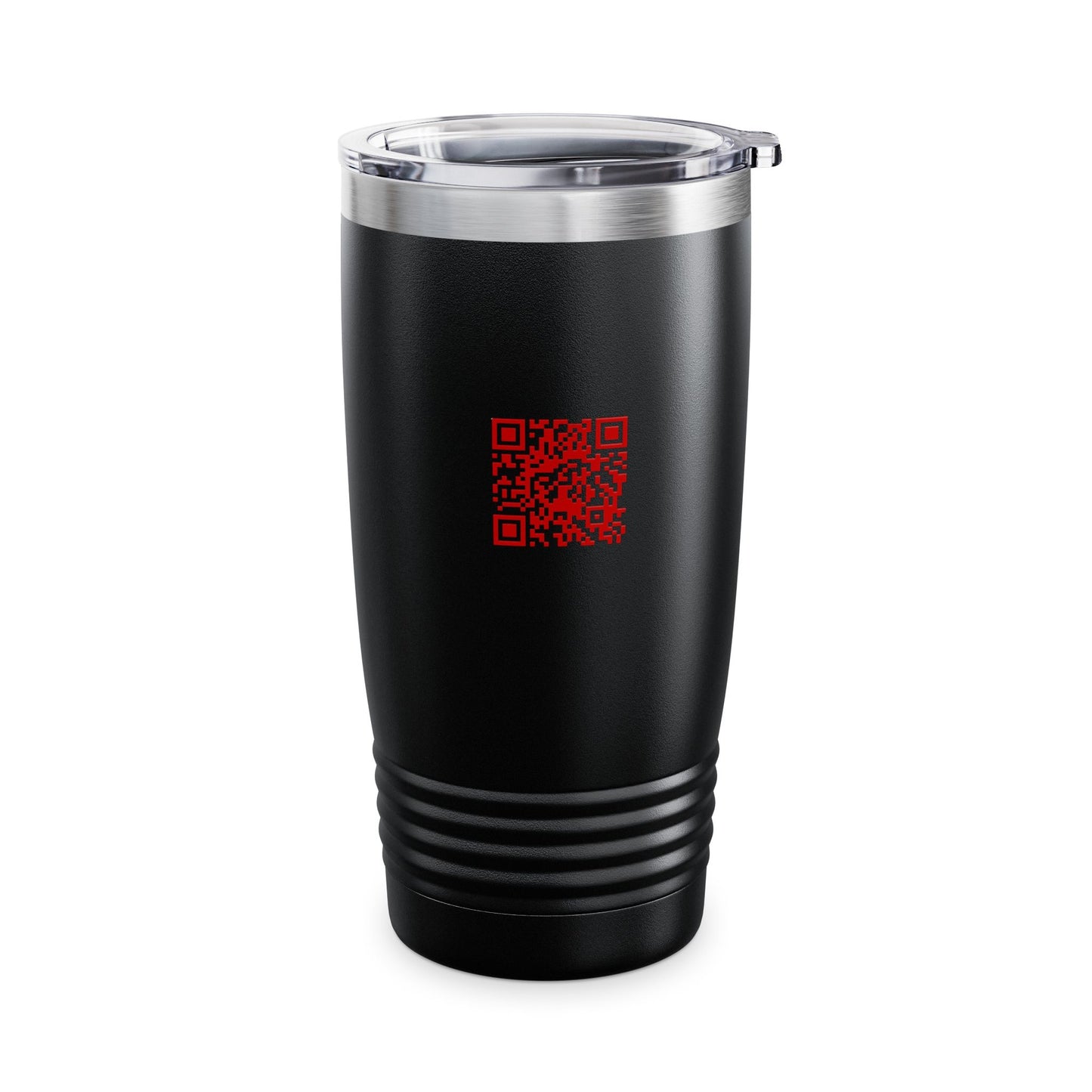 20oz Ringneck Tumbler — Black Insulated Travel Cup with Red JB Shield Logo