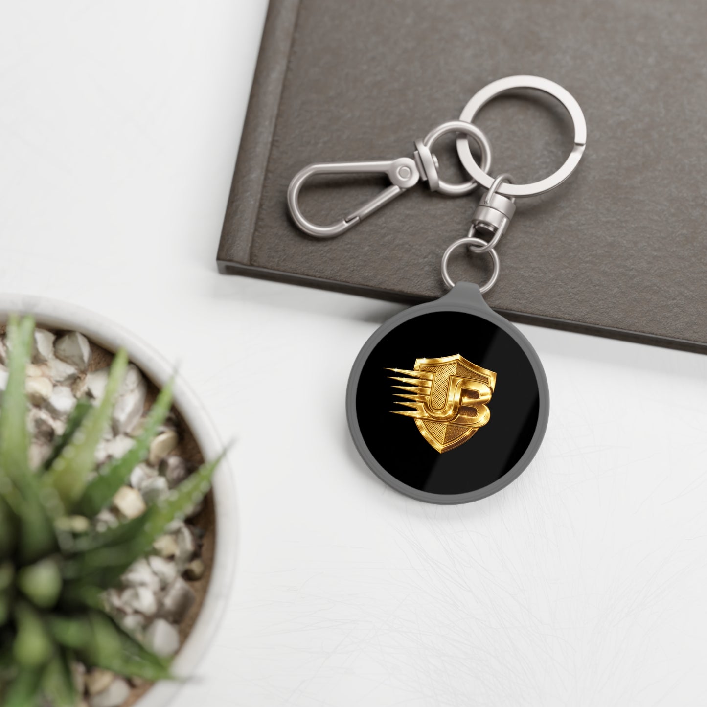 Gold Shield UB Logo Keyring Tag — Racing Emblem Keychain