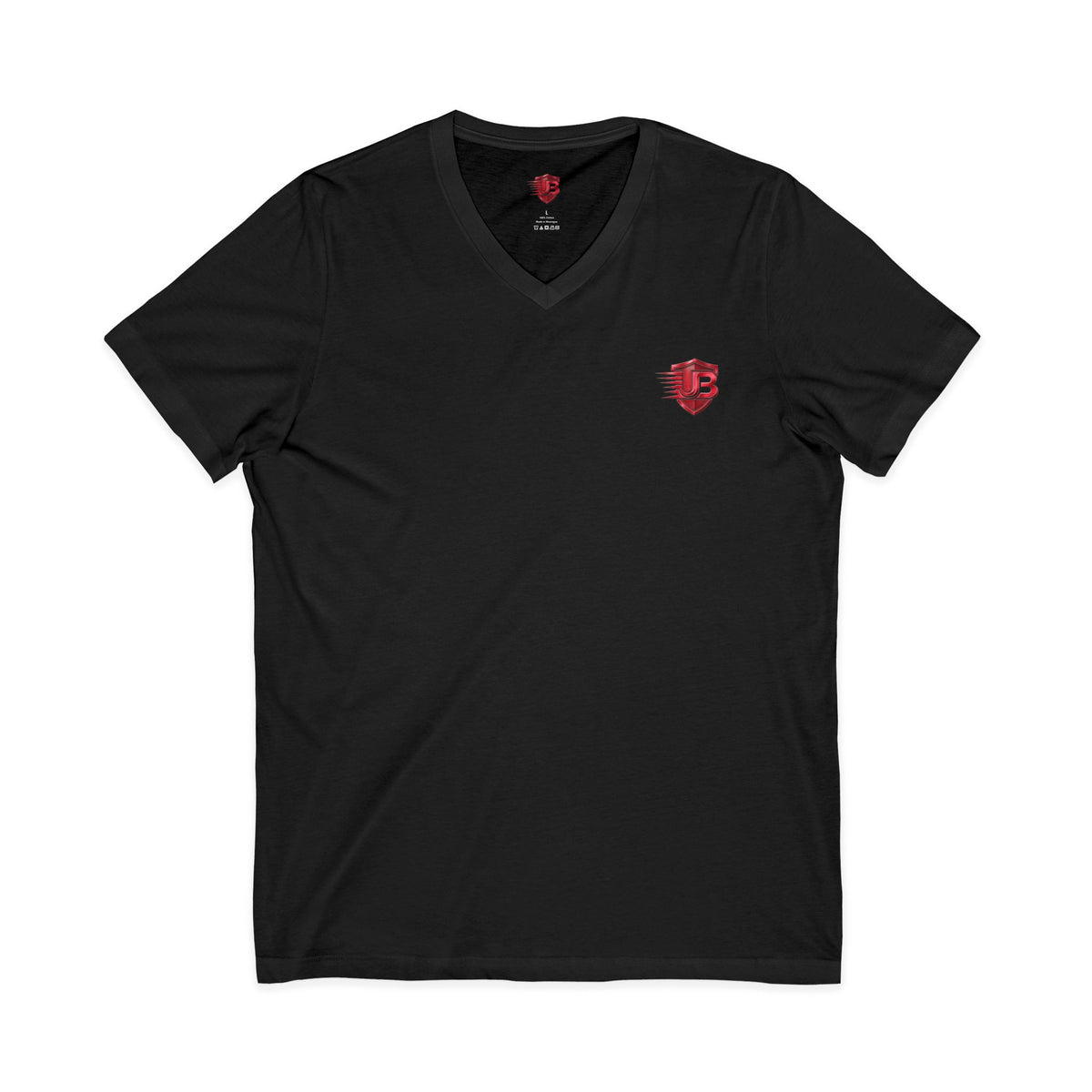V-Neck Tee — Red Heart QR Design ("Unknown Body")