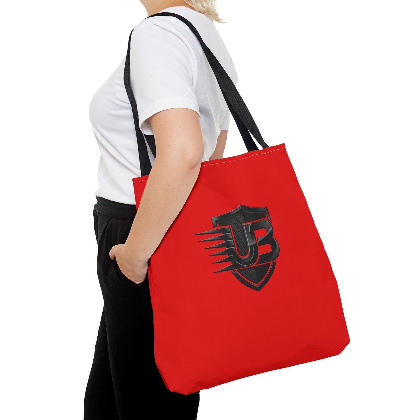 Red Shield Logo Tote Bag — UB Emblem All-Over Print