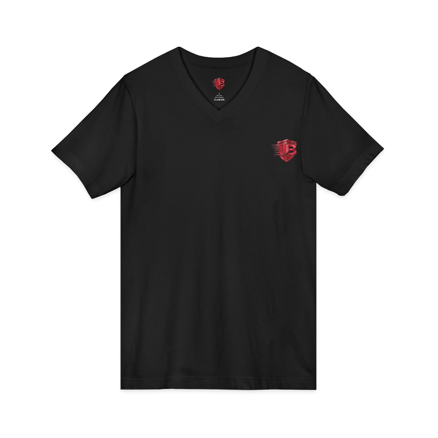 V-Neck Tee — Red Heart QR Design ("Unknown Body")