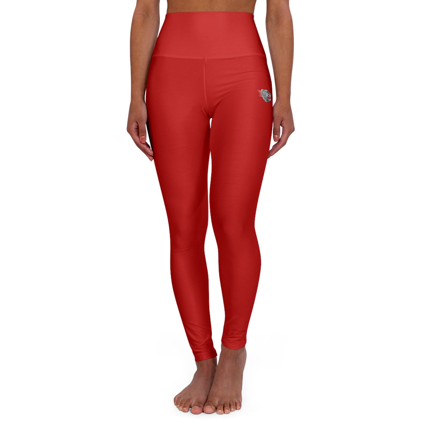 High-Waist Yoga Leggings — Ultimate Body Red All-Over Print