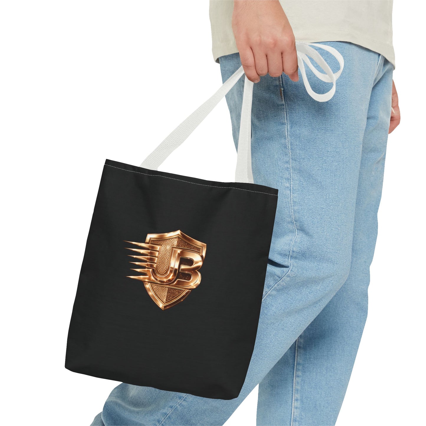 Ultimate Body QR Tote Bag — Black Logo Shield Design