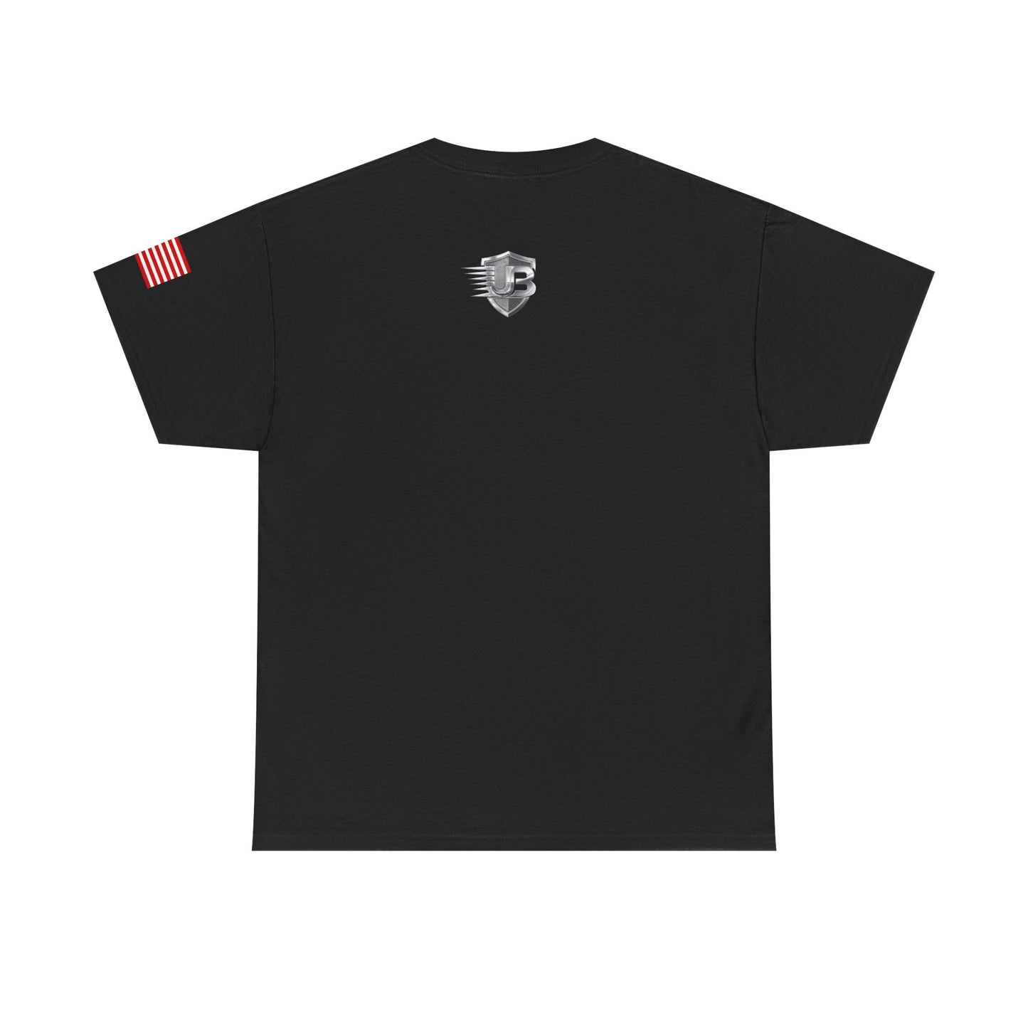 United States Shield Logo T-Shirt — Patriotic American Flag Sleeve Tee