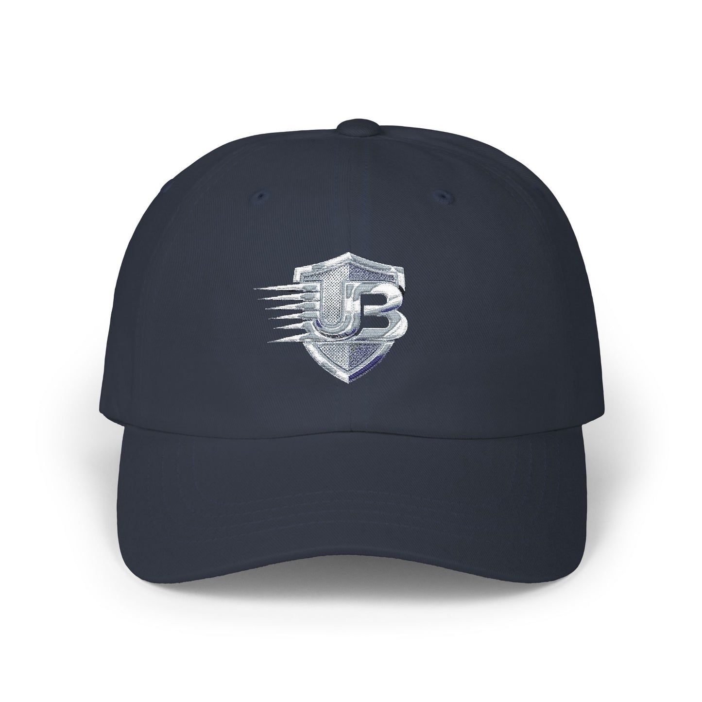 Shield Emblem Dad Cap — Distressed Vintage Patch Baseball Hat