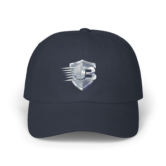 Shield Emblem Dad Cap — Distressed Vintage Patch Baseball Hat