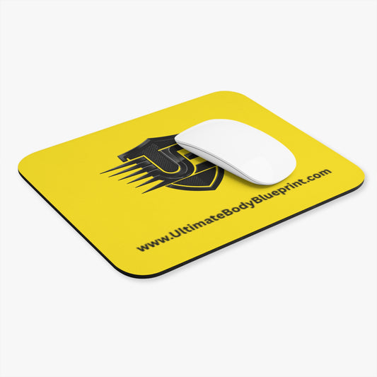 Yellow Racing Shield Mouse Pad — UB Logo Gaming Desk Mat