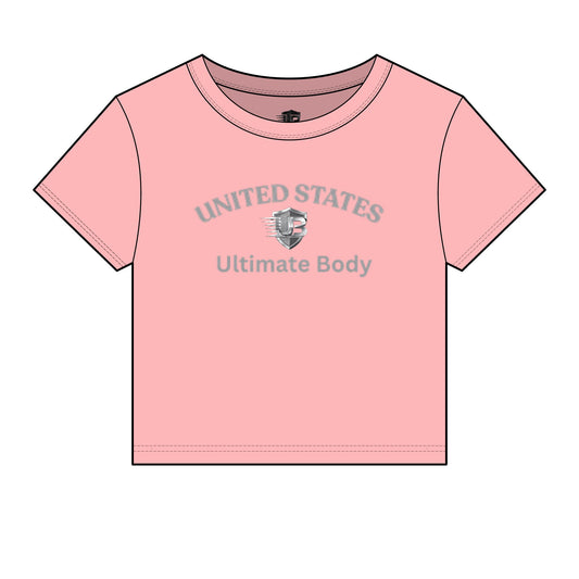 United States UB Shield Crop Tee — Red Logo Women's Baby T-Shirt