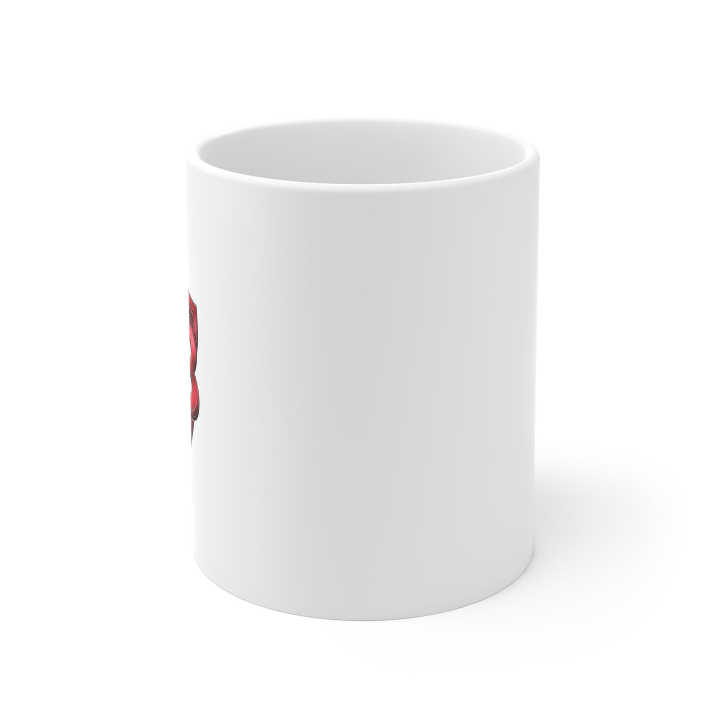Superhero Shield Logo Mug — Red UB Emblem 11oz