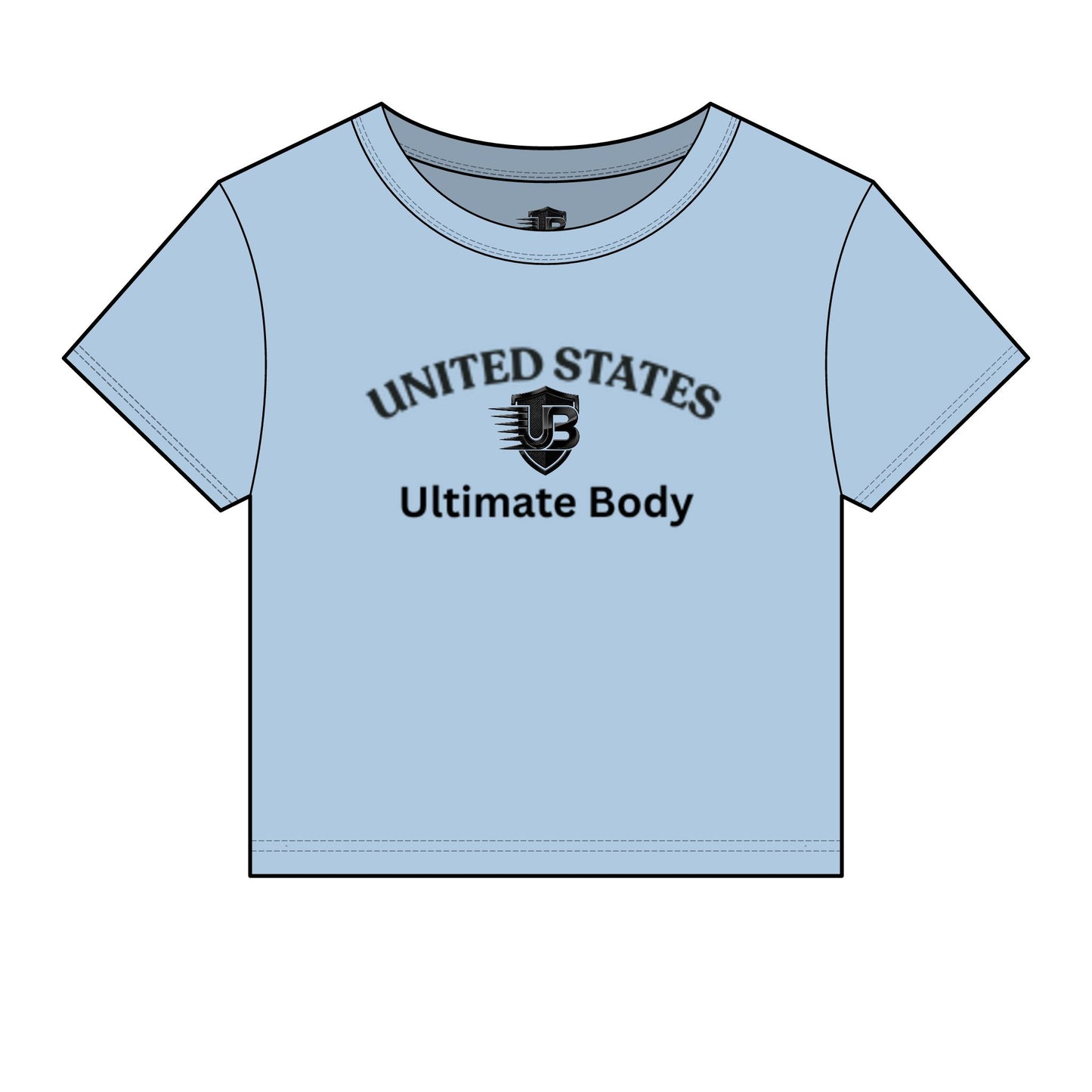 United States UB Shield Crop Tee — UltimateBodyBlueprint Logo Women's Baby T-Shirt