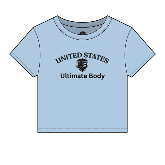 United States UB Shield Crop Tee — UltimateBodyBlueprint Logo Women's Baby T-Shirt
