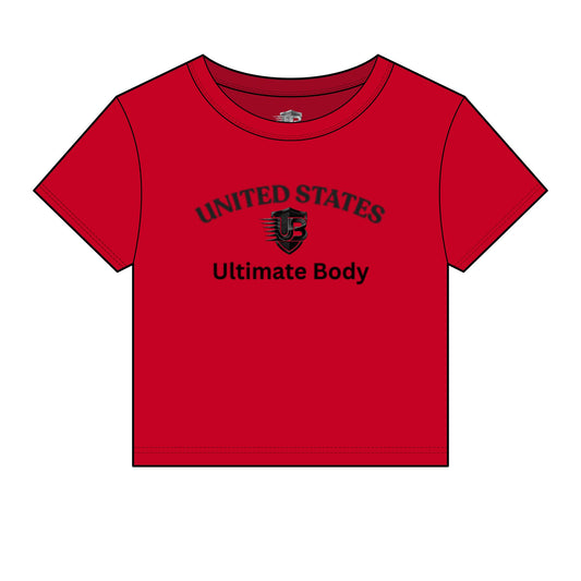 United States UB Shield Women's Baby Tee — Ultimate Body Blueprint Logo Crop Top