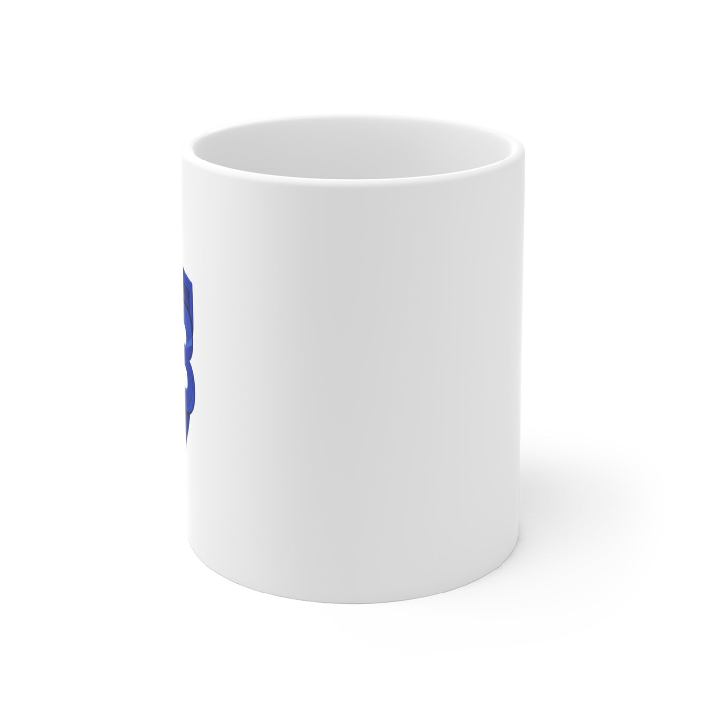UB Shield Logo Mug — Blue Emblem 11oz Ceramic Coffee Cup