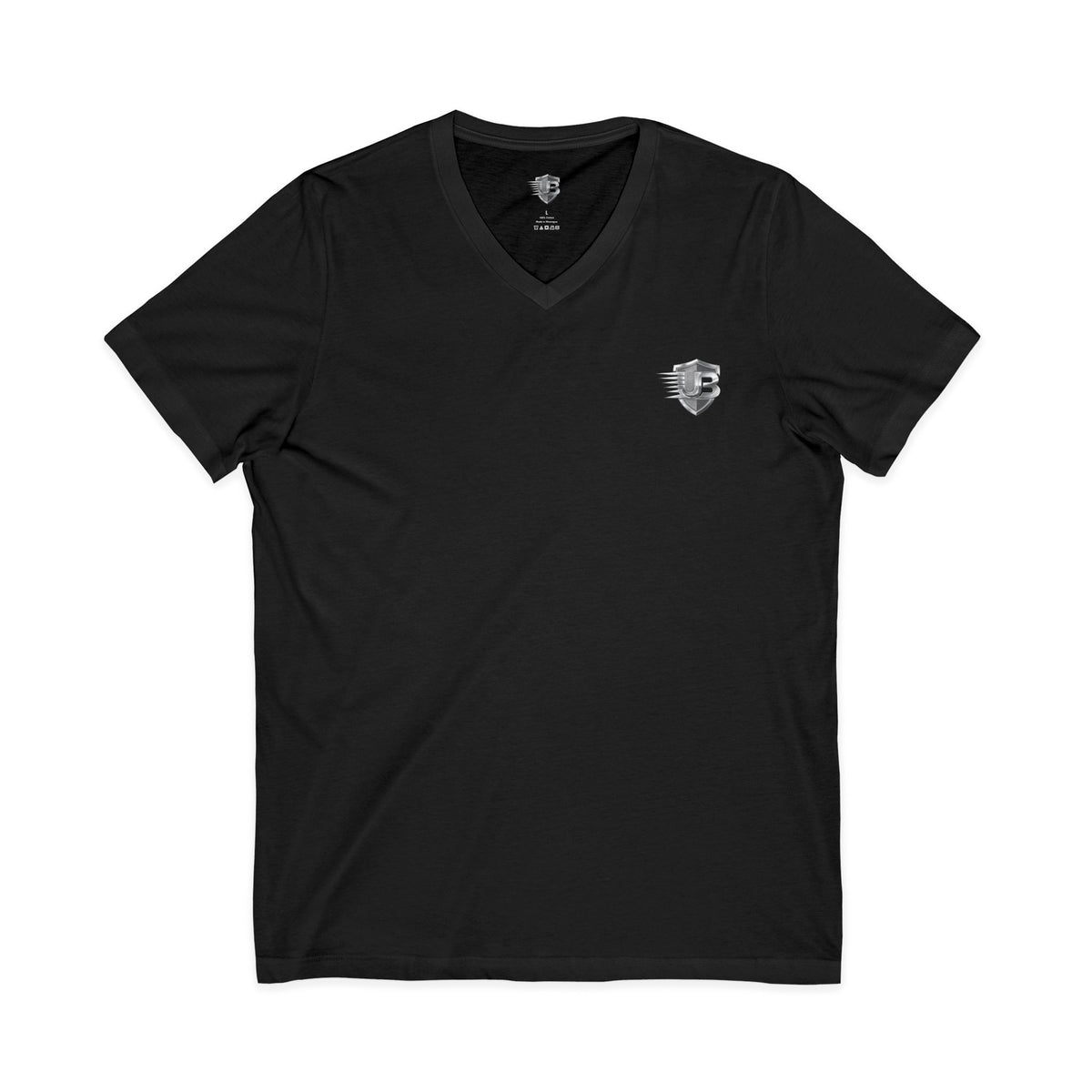 V-Neck Tee — 'Ultimate Body' QR Chest & Back Minimalist Fitness Design