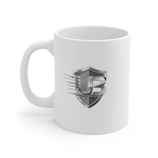 UB Shield Logo Mug — Blue Emblem 11oz Ceramic Coffee Cup