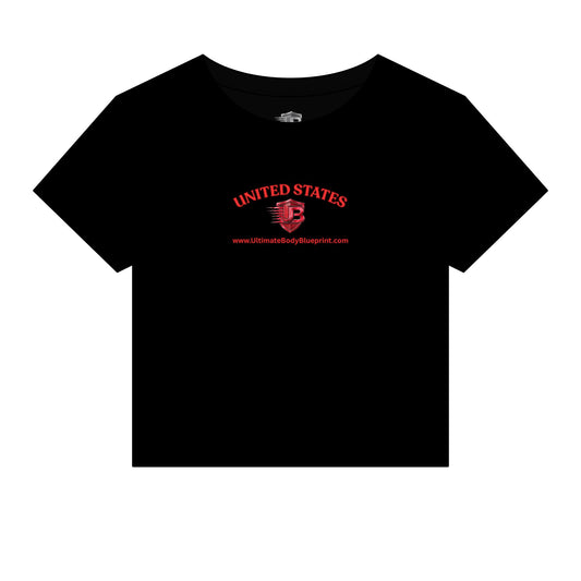 United States Ultimate Body Blueprint Crop Tee — Women's Micro Rib Baby Tee