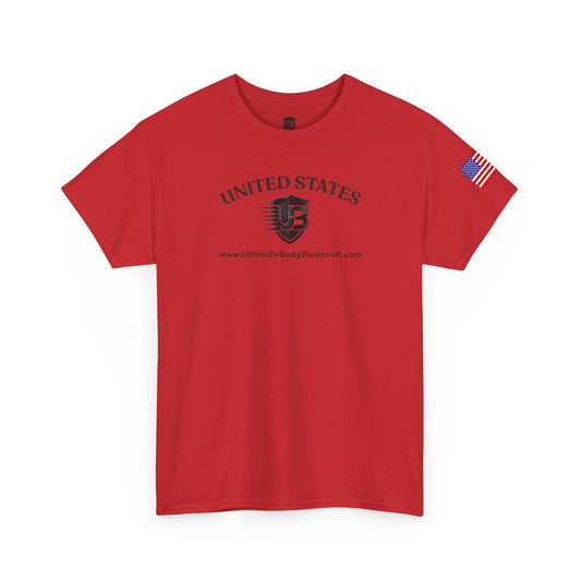 United States Shield Tee — Patriotic Flag Sleeve Cotton T‑Shirt