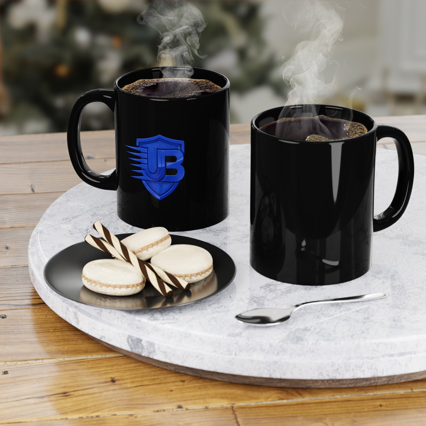 Blue Shield Logo Coffee Mug — 11oz Black Accent