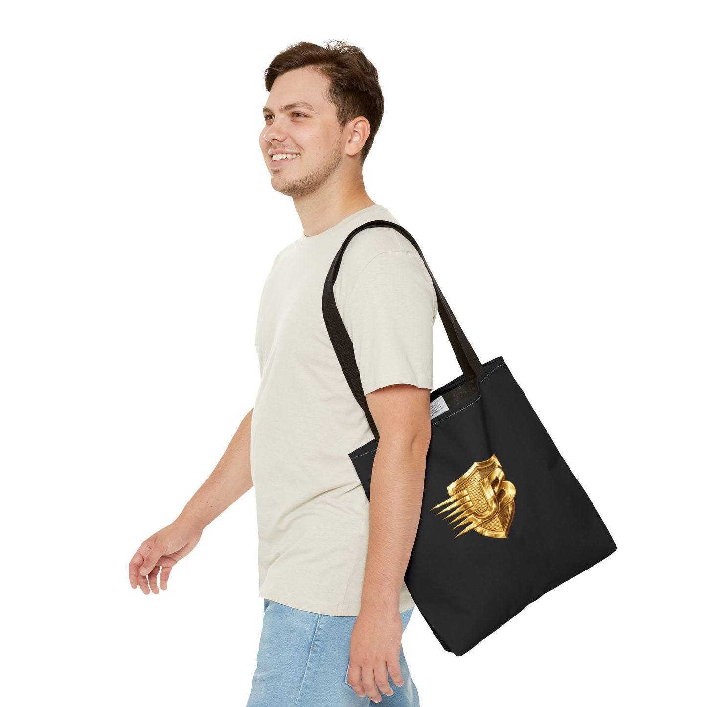 Ultimate Body QR Code Tote Bag — Gold Emblem Gym Tote