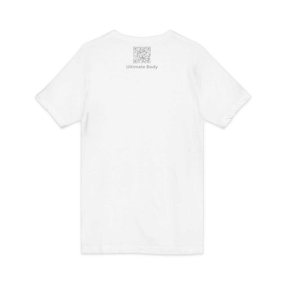 V-Neck Fitness Tee with 'Ultimate Body' QR Back & Shield Logo