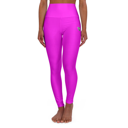 Hot Pink High-Waist Yoga Leggings — Sleek Performance & Sculpting Fit
