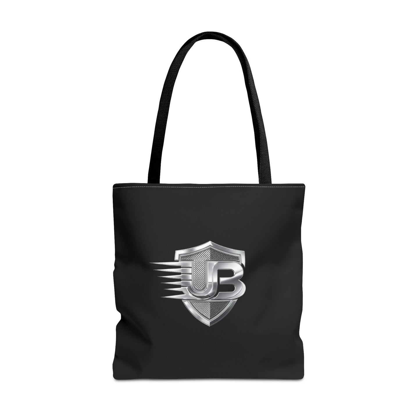 Shield Logo Tote Bag — Black Urban Badge Tote with 'UB' Emblem