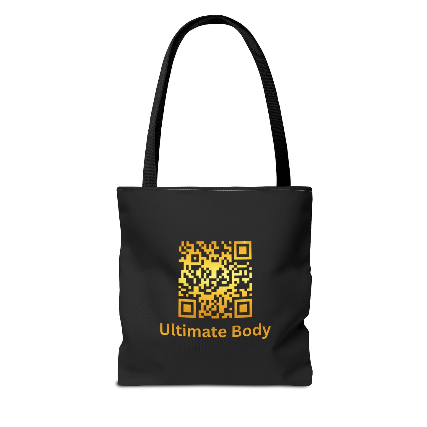 Ultimate Body QR Code Tote Bag — Gold Emblem Gym Tote