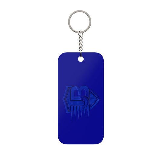 Blue 'UB' Logo Keychain Charm — Double-Sided Keyring