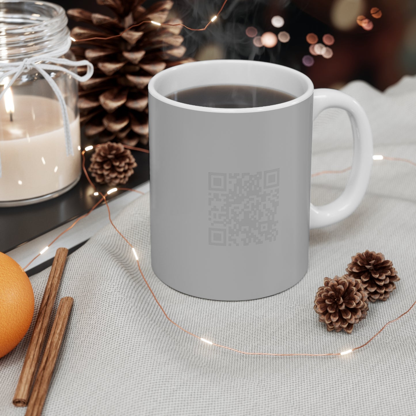Emblem Chrome Shield Mug — 11oz Metal Logo Coffee Cup