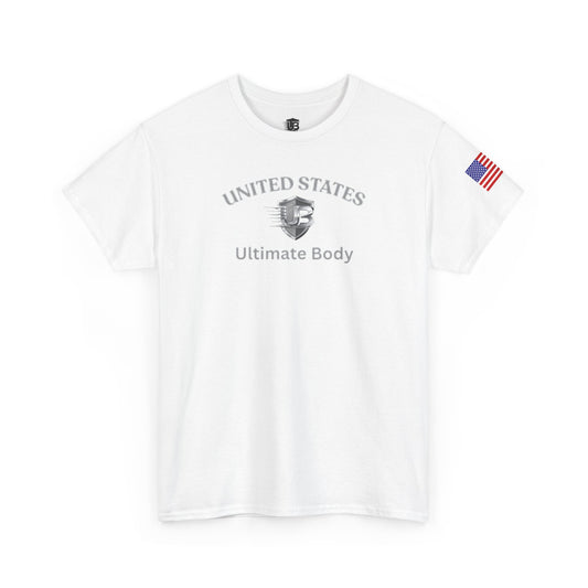 United States Logo T-Shirt — USA Flag Sleeve Tee with 'United States' Text