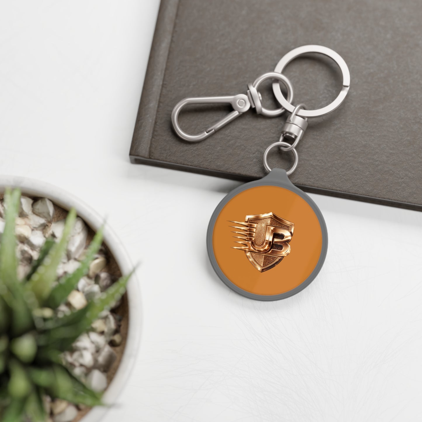 Monogram Shield Keyring Tag — Personalized JB Metal Keychain
