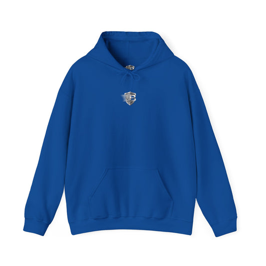 United States Shield Logo Hoodie — Patriotic Blue Pullover