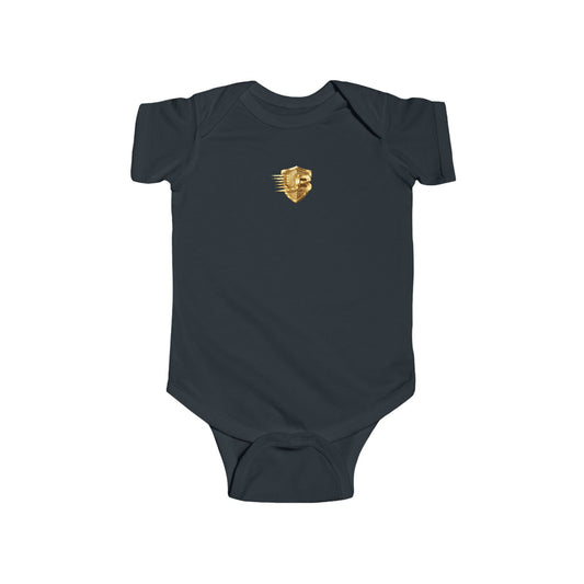 Gold Lion Heart Infant Bodysuit — 'Ultimate Body' Back QR