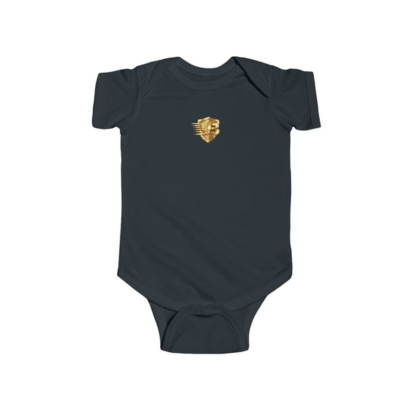 Gold Lion Heart Infant Bodysuit — 'Ultimate Body' Back QR