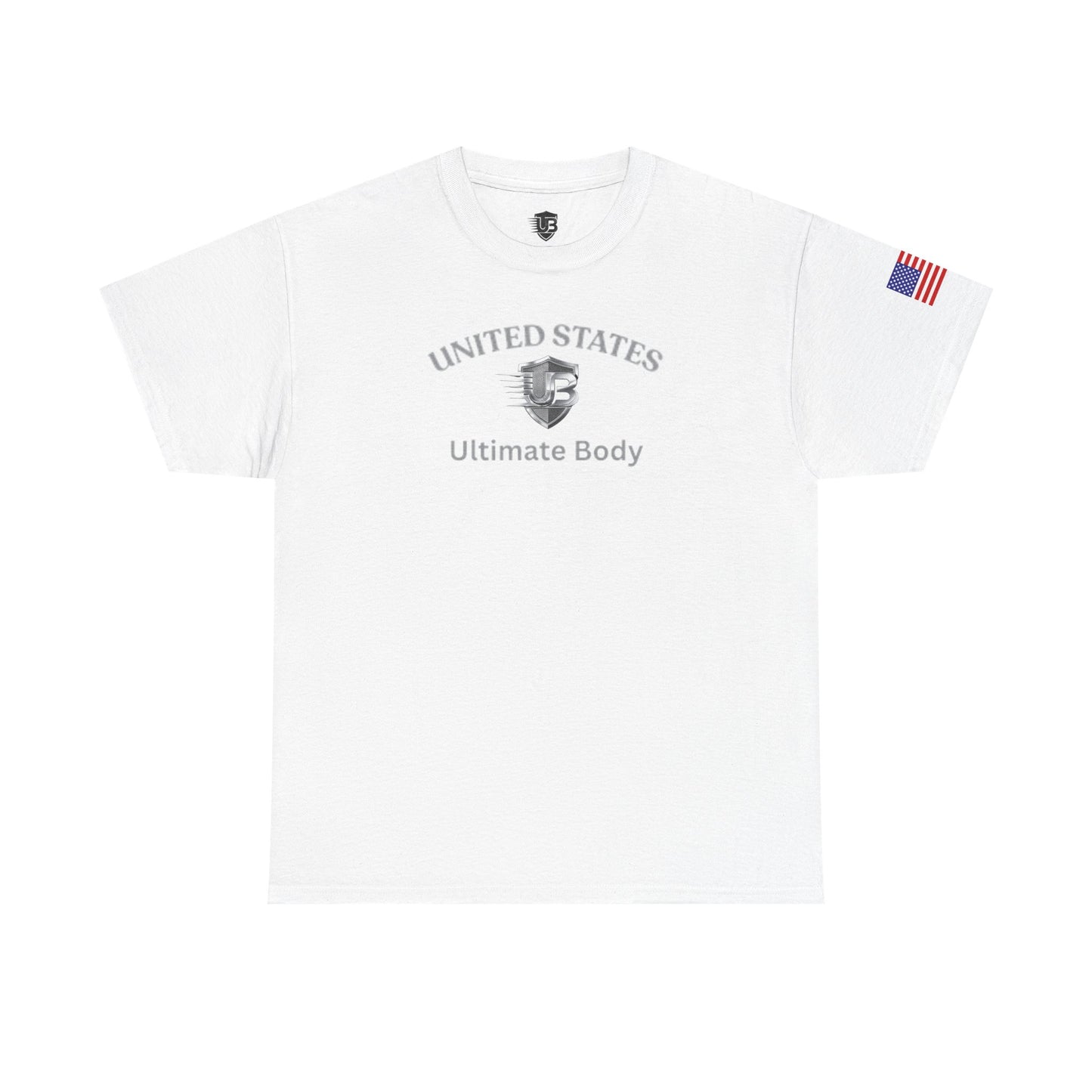 United States Logo T-Shirt — USA Flag Sleeve Tee with 'United States' Text