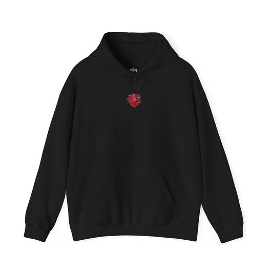 United States Shield Hoodie — Patriotic Red Emblem Pullover