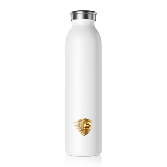 Slim Water Bottle with Blue Shield Logo — Insulated Stainless Steel Bottle