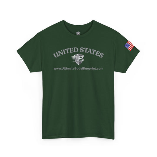 United States Military Emblem T-Shirt — American Flag Sleeve Tee