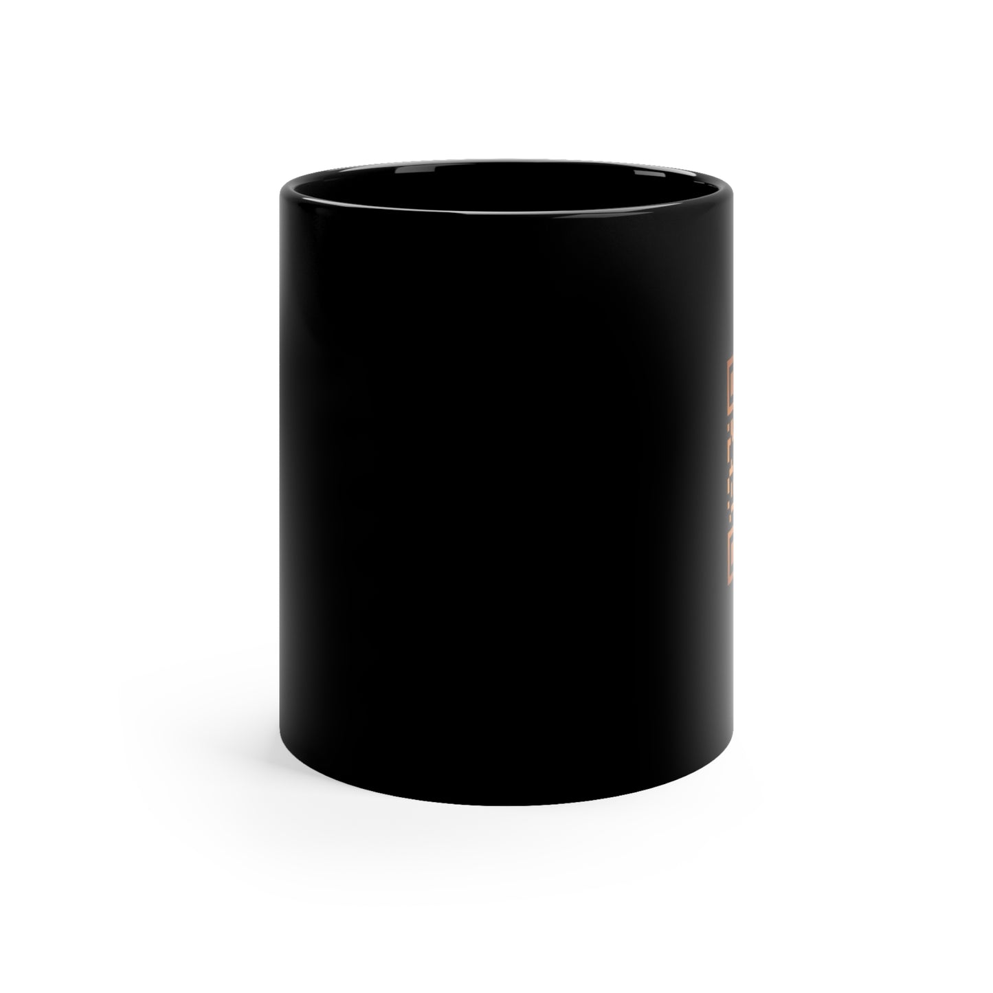 Gold Shield Logo Black Coffee Mug – 11oz Branded Emblem Ceramic Cup