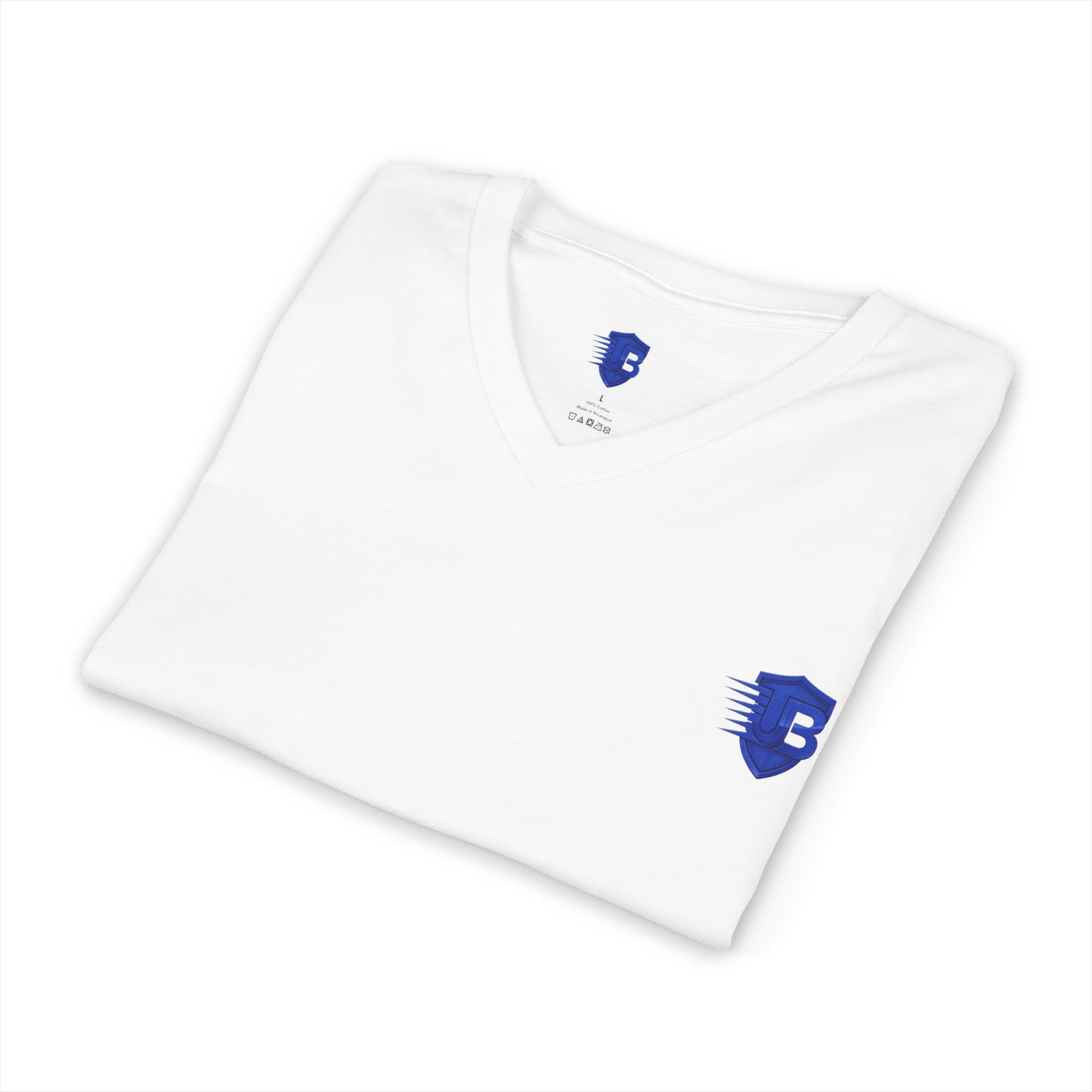 V-Neck Fitness Tee with 'Ultimate Body' QR Back & Shield Logo