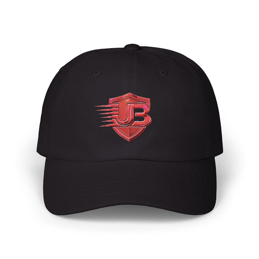 Embroidered Shield Dad Cap — Vintage Red 'B' Baseball Hat