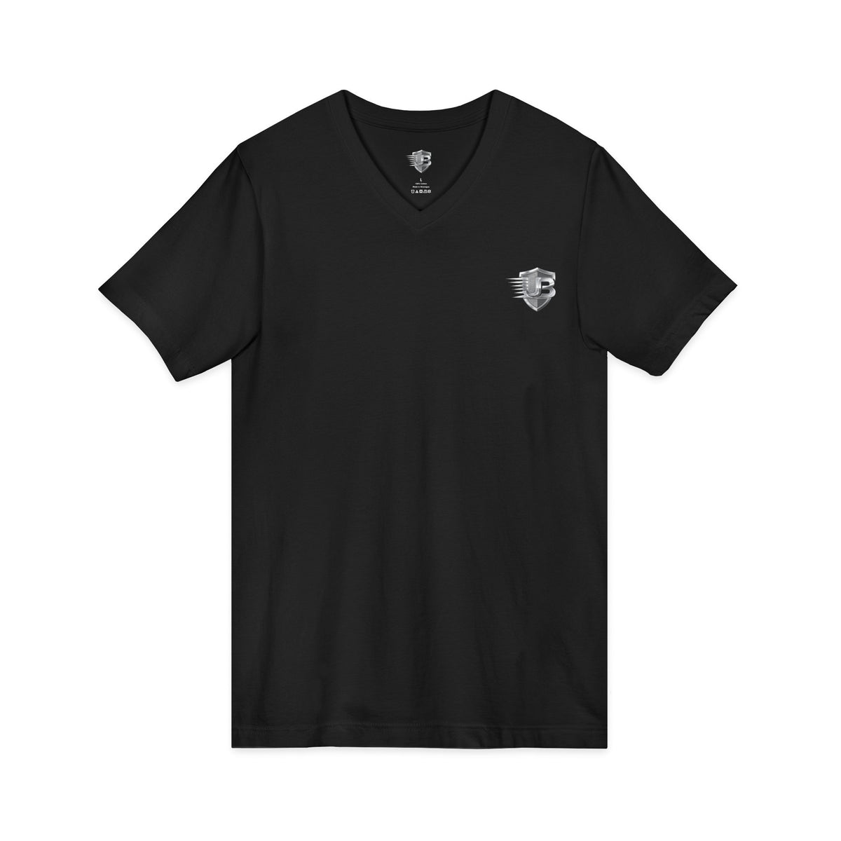 V-Neck Tee — 'Ultimate Body' QR Chest & Back Minimalist Fitness Design