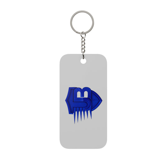 Blue 'B' Logo Keychain Charm — Double-Sided Branded Keyring